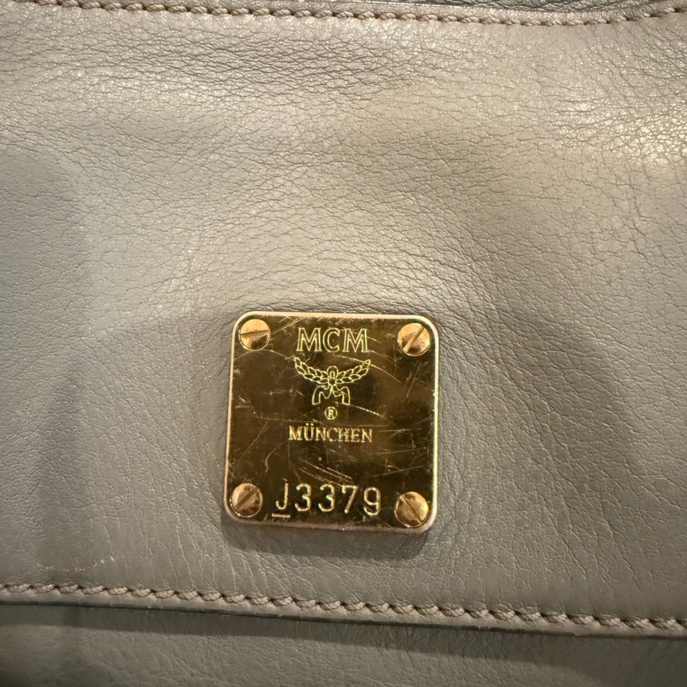 MCM Gray Leather 2-Way - Picture 2 of 14